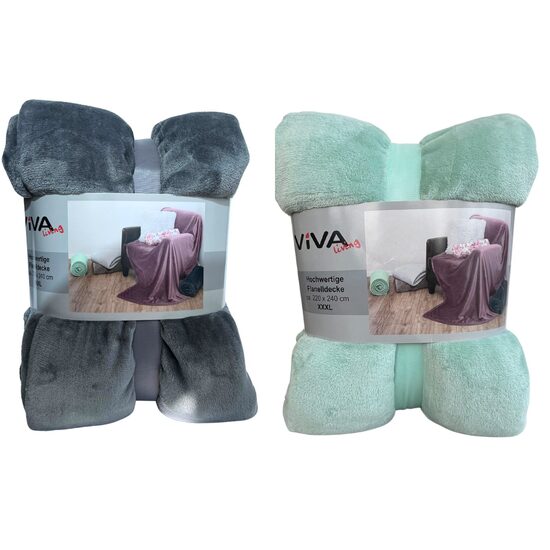 VIVA HOME XXXL poliestera flaneļa pleds 220x240cm